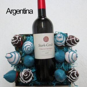 Arreglo regalo de vino y chocolates para hombre