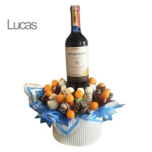 Regalo para hombre frutales con vino