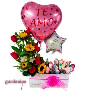 Arreglos de rosas y globos Gardenias