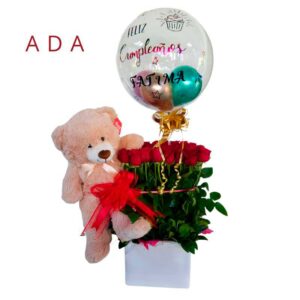 Arreglos Rosas y peluche Ada