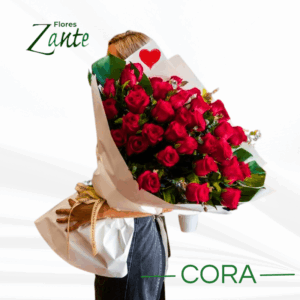 Bouquet de rosas rojas Cora